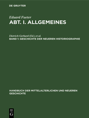 cover image of Geschichte der neueren Historiographie